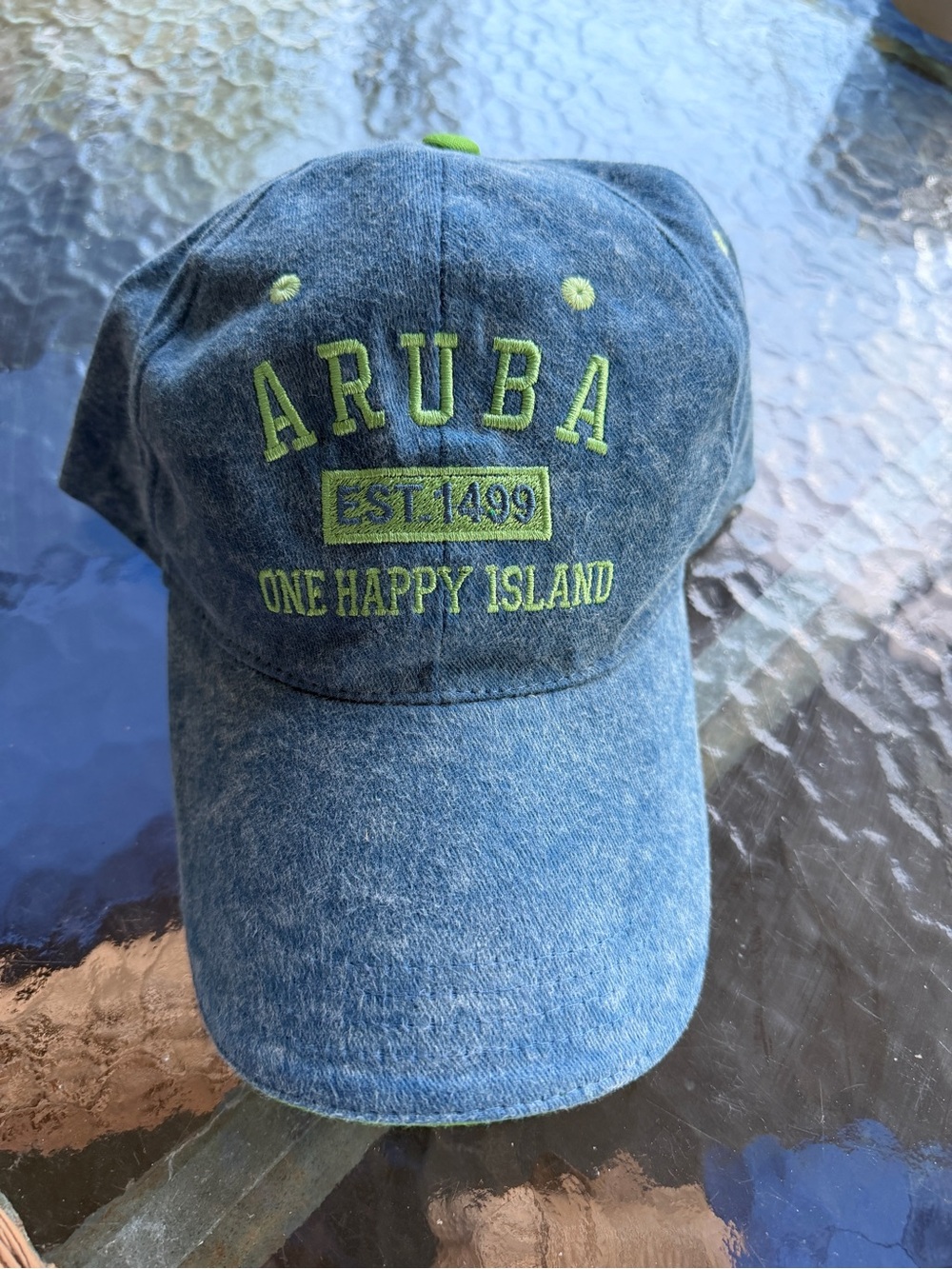 New- Aruba 'One Happy Island' Embroidered baseball hat